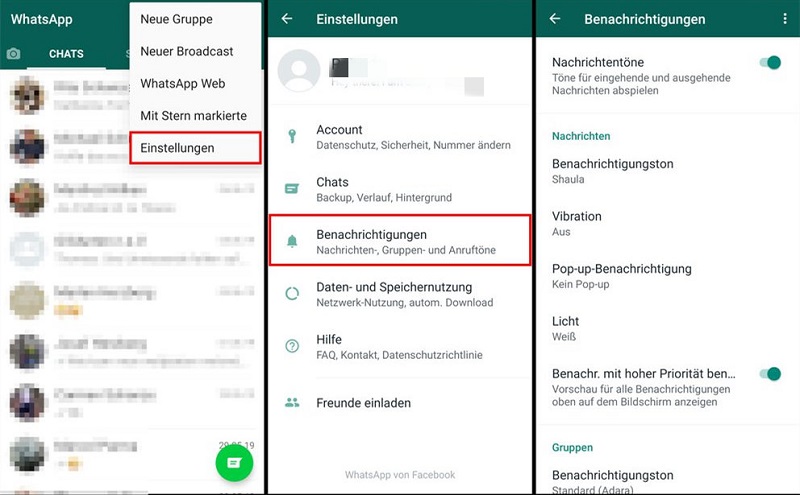 Ändern Sie Facebook Notification Sound Whatsapp